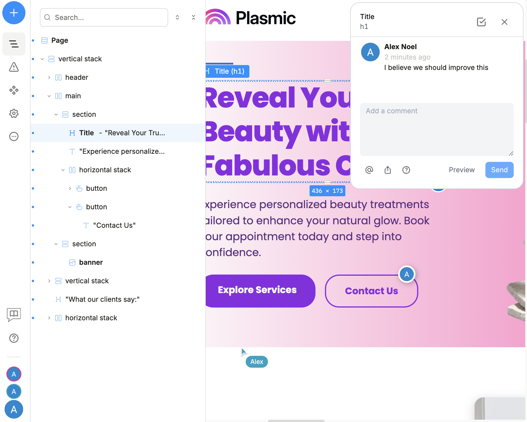 Multiplayer editing in Plasmic Studio