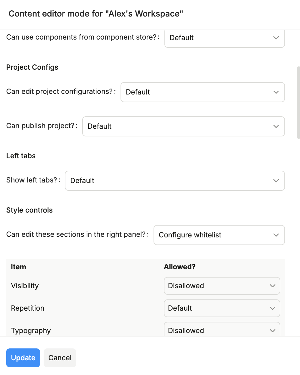 Content creator mode in Plasmic Studio